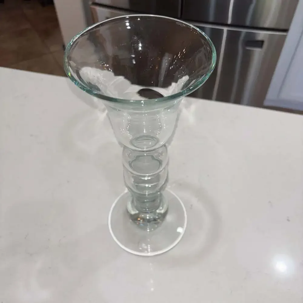 Clear Glass Trumpet Vase/Candle Holder Taper Pillar Candlestick